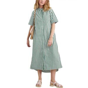 NEW Seasalt Cornwall Women's Harbour Movement Dress GREEN SIZE 6/100%AUTHENTIC